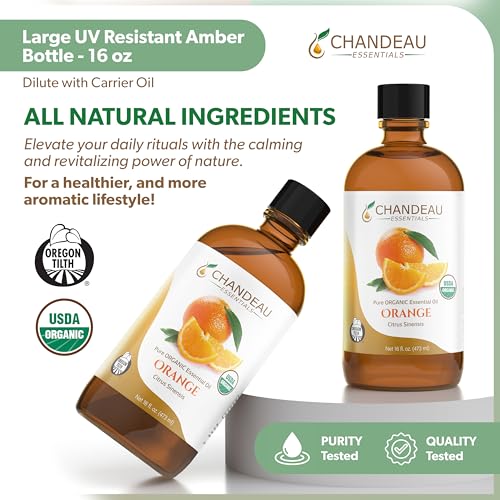 Aceite esencial puro orgánico de naranja 16 oz miniatura 5