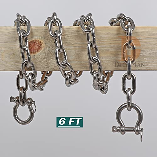 Deck Man 316 Stainless Steel 5/16 Inch Boat Anchor Lead Chain With 2 Pack 3/8 Inch Anti-Off Shackles,Marine Grade thumb #1
