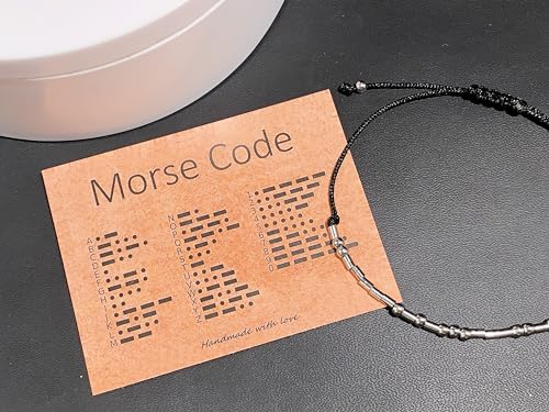 Dczosily Morse Code Bracelets for Women Inspirational Jewelry Encouragement Gifts for Best Friend Funny Birthday Gifts Stainless Steel Bracelet3