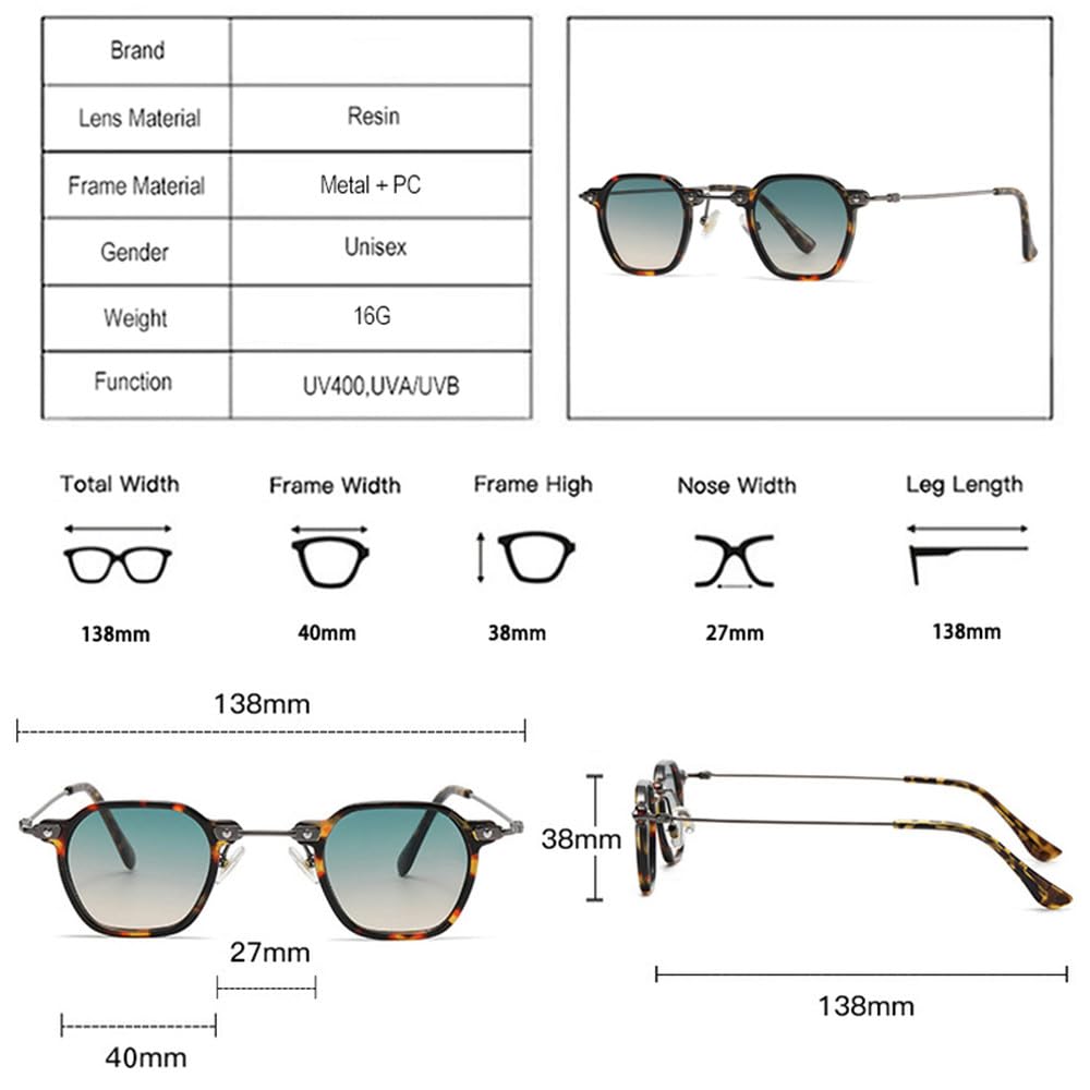 Popularne modne małe kwadratowe damskie okulary przeciwsłoneczne retro nity męskie przezroczyste okulary przeciwsłoneczne z gradientowymi soczewkami
