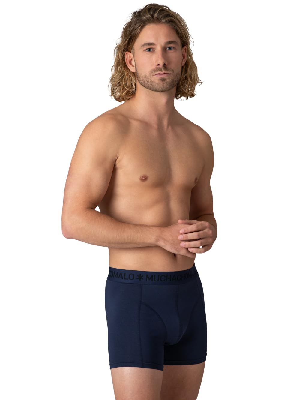 Muchachomalo Boxer da uomo, biancheria intima liscia in cotone da uomo, confezione da 6, boxer tinta unita, taglio classico, con vita elasticizzata
