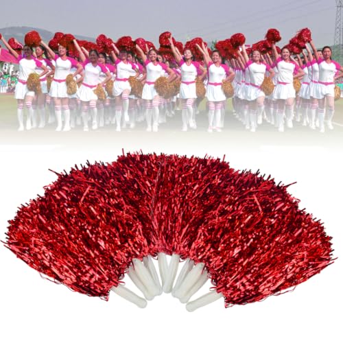 Image of baotongle 12 PCS Cheerleading Squad Spirited Fun Poms Pompoms Cheer Costume Accessory for Party Dance Sports