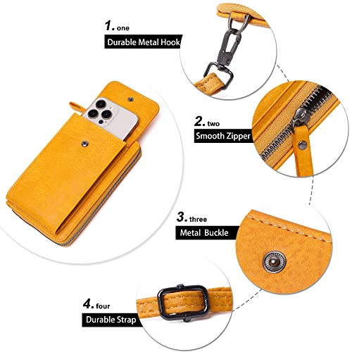 Image of KUKOO Small Crossbody Bags for Women PU Leather Cell Phone Purse Wallet with Credit Card Slots