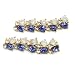 So Beauty Deep Blue and White Rhinestones Studded 3D Nial Art Decorations Package of 10