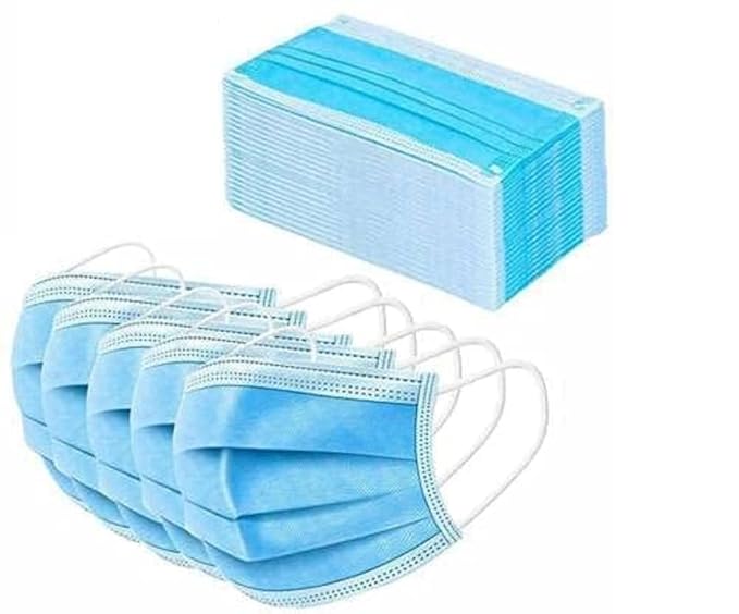 Avdip 100 Units Disposable 3 Layer Pharmaceutical Breathable Surgical Pollution Face Mask Respirator with 3 Ply For Men, Women,
