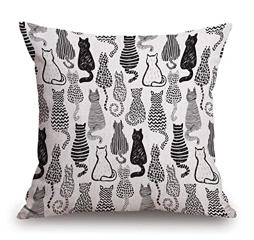 Throw Pillow Cover, Cat Pillow Cover, Abstract Kitten with Cute