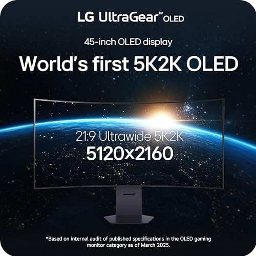 Image of LG 45GX950A-B 45-inch Ultragear 5K2K WUHD (5120 x 2160) OLED Curved Gaming Monitor, Dual-Mode, 165Hz, 0.03ms, NVIDIA G-Sync, AMD FreeSync Premium Pro, HDR True Black 400, USB Type-C 90W, DP2.1