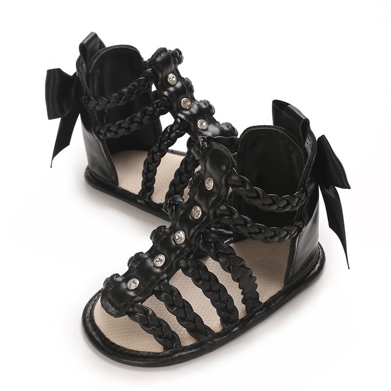 Baby Girls High Top Sandals Infant Premium Soft Sole Closed-Toe Non-Slip Shoes Toddler Soft First Walkers Shoes4