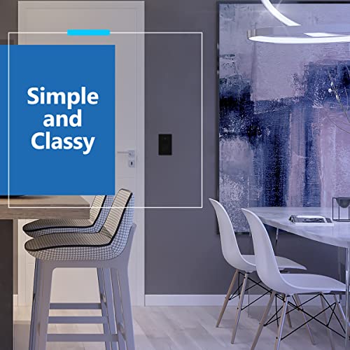 Lider Lighted Decorator Switch, Residential Grade And Ul Listed, Paddle Light Switch With Locator Light, Matte Finish Rocker Switch, Minimalist Design, 1-Pole, 3-Wire, 15A 120-277Vac, Black #TOP5