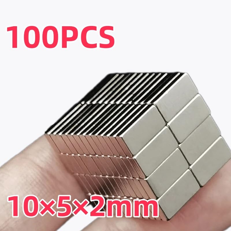 10 Aimants Néodyme 45H 10x3x2 Mm – Force 0.8 Kg – Pack De 10 – Neuf – Idéal Bricolage, DIY