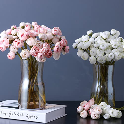 Hananona 18 Pcs Artificial Silk Rose Flowers Persian Ranunculus Bouquet Asian Buttercup,Suitable For Core Decorations,Weddings,Home thumb #4