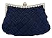 Chicastic Pleated and Braided Rhinestone studded Wedding Evening Bridal Bridesmaid Clutch Purse - Navy Blue