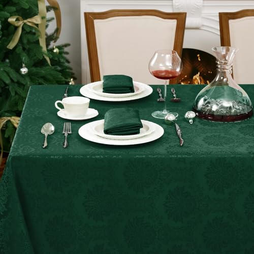 Romanstile Grüne Tischdecke Weihnachten Tannengrün 140x240 cm, Natur...