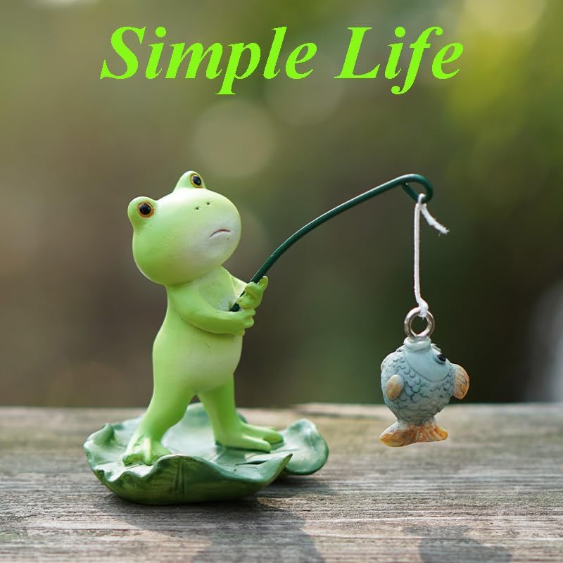 Miniatura 7 de Gemmia Figuras de rana de jardín de hadas - Rana soñadora en silla