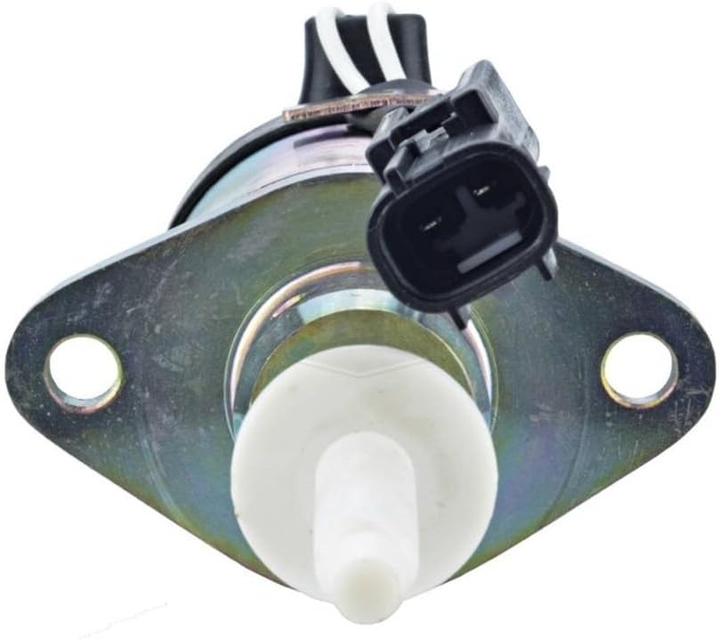 Rareelectrical Fuel Shutdown Solenoid 12V 2-Terminal Continuous Duty Compatible With Kubota V2203 V3300 V3600-T V3800 D1503 Diesel Engines Sq-3250 Sq-3350 Generators Tractors 25-38773-00 1G528-60010