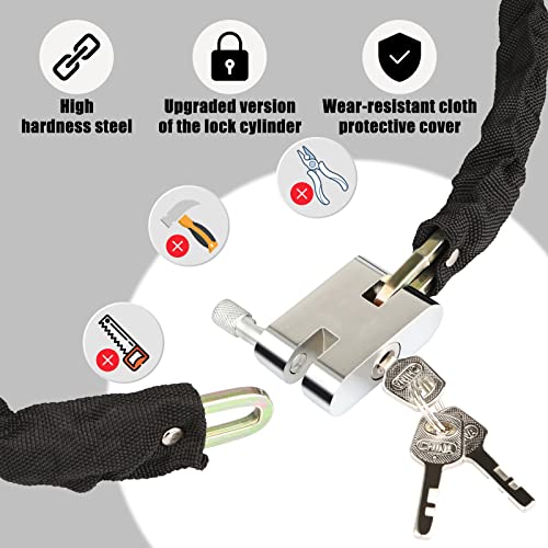 Diyife Heavy Duty Bike Lock - 1m Anti-Theft High Security Chain With 3 Keys, Weatherproof Padlock for Bicycle, Motorcycle, Scooter, Door, Gate, Fence - Image 5