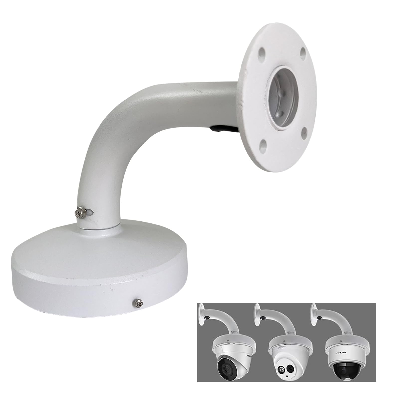 Indoor Outdoor Security Camera Wall Mount, L-Type Metal Bracket, Junction Box Cable Management