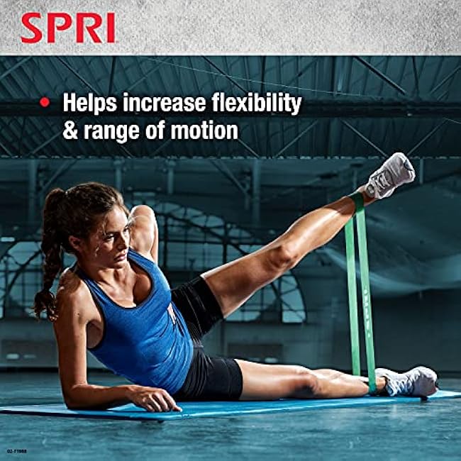 SPRI Mini Loop Bands Kit, Set of 3 - Light, Medium, Heavy Resistance Bands for Lower Body Workouts, Toning Muscles, and Exercise