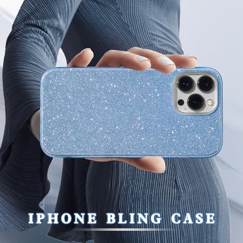 MATEPROX Compatible with iPhone 15 Pro Max Case Bling Sparkle Cute Girls Women Protective Cases Cover for iPhone 15 Pro Max 6.7" 2023-Blue - image 6