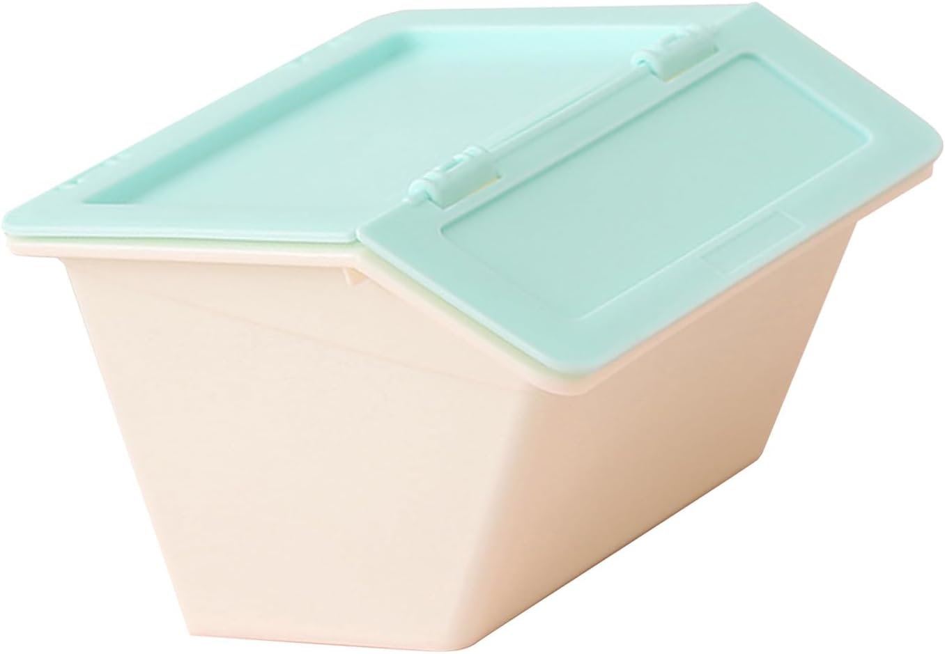 Eacam Mini Cute Flip Desktop Stackable Plastic Storage Box for Jewelry Organization in Dormitories 3.1x3.1x2.4in (Green)
