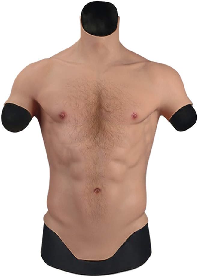 YIQI Silicone Muscle Chest Realistic Male Chest Vest Abdominal Muscle Simulation Skin Silicone Soft