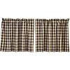 VHC Brands Rustic Lodge Farmhouse Kitchen Window Curtains Rory Tier Pair L24 x W36 Chocolate Brown