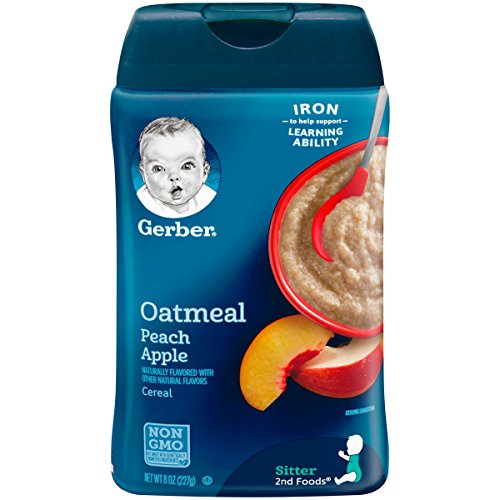 Gerber Oatmeal and Peach Apple Baby Cereal, 8 Ounce (Pack of 6)