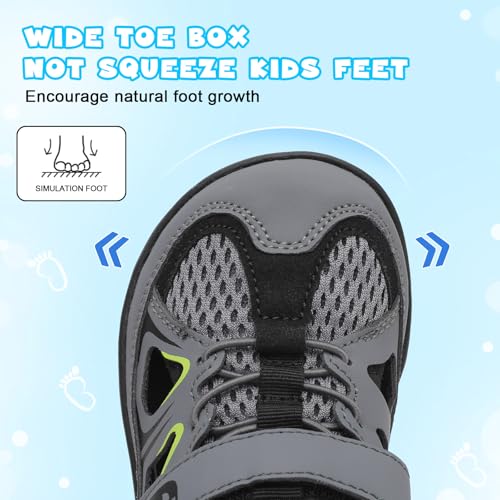 Image of JOINFREE Toddler Sandals Kids Wide Girls Boys Aqua Athletic Sneakers Barefoot Beach Sandals Quicky-Dry Non-slip Outdoor Water Sports Hiking Sandals Summer Water Shoes for Pool River Swim
