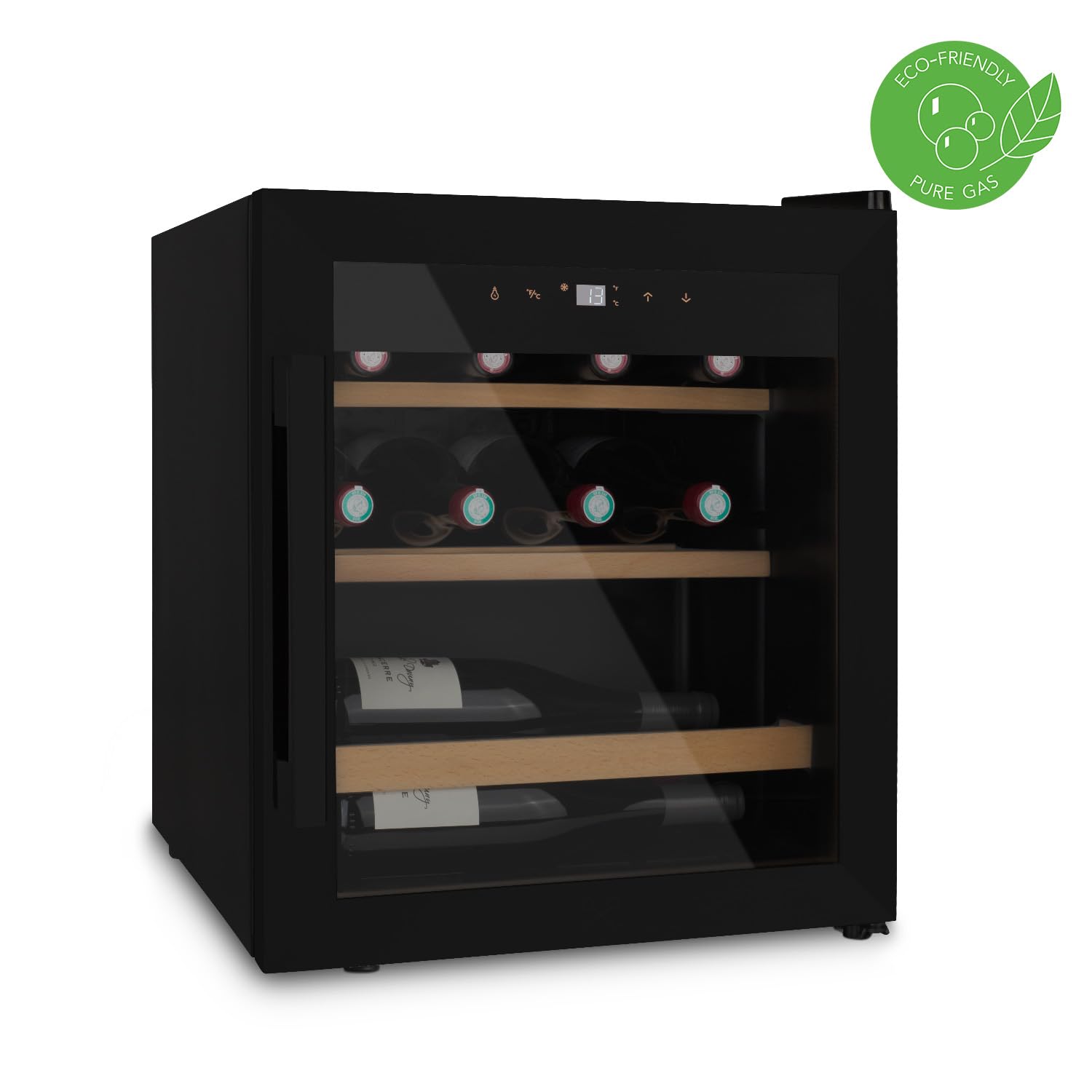 LES PETITS CHAMPS Cantinetta per vino da servizio 15 bottiglie CAVCB15, 46L, 4-18°C, nero