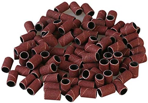 100 Pcs Drum Sanding Sleeves #400 Grit with 2 Pcs Drum Mandrels for Rotary Tools
