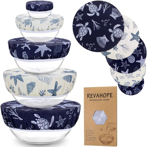 5Pcs Reusable Beeswax Elastic Bowl Covers for Bread Proofing and Food Cover - image 1