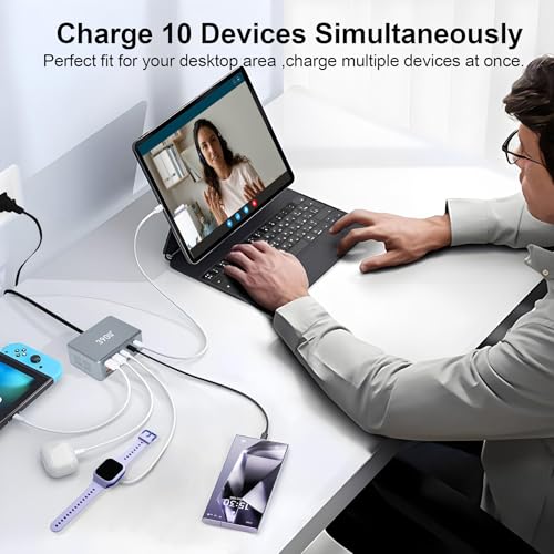 Bloque de carga USB múltiple puertos 390W concentrador rápido GaN 2