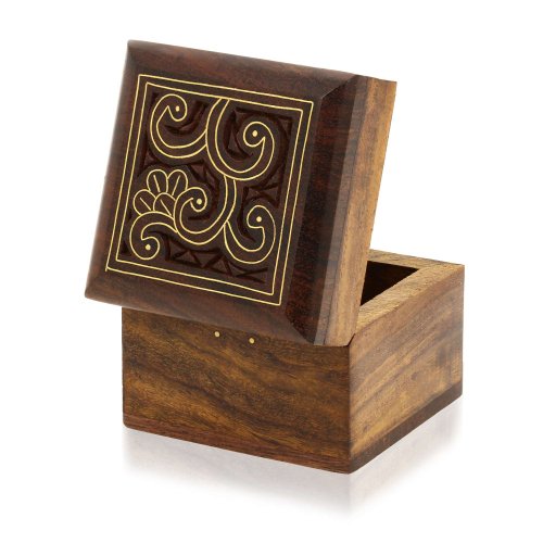 ShalinIndia - Piccola scatola in legno per anelli