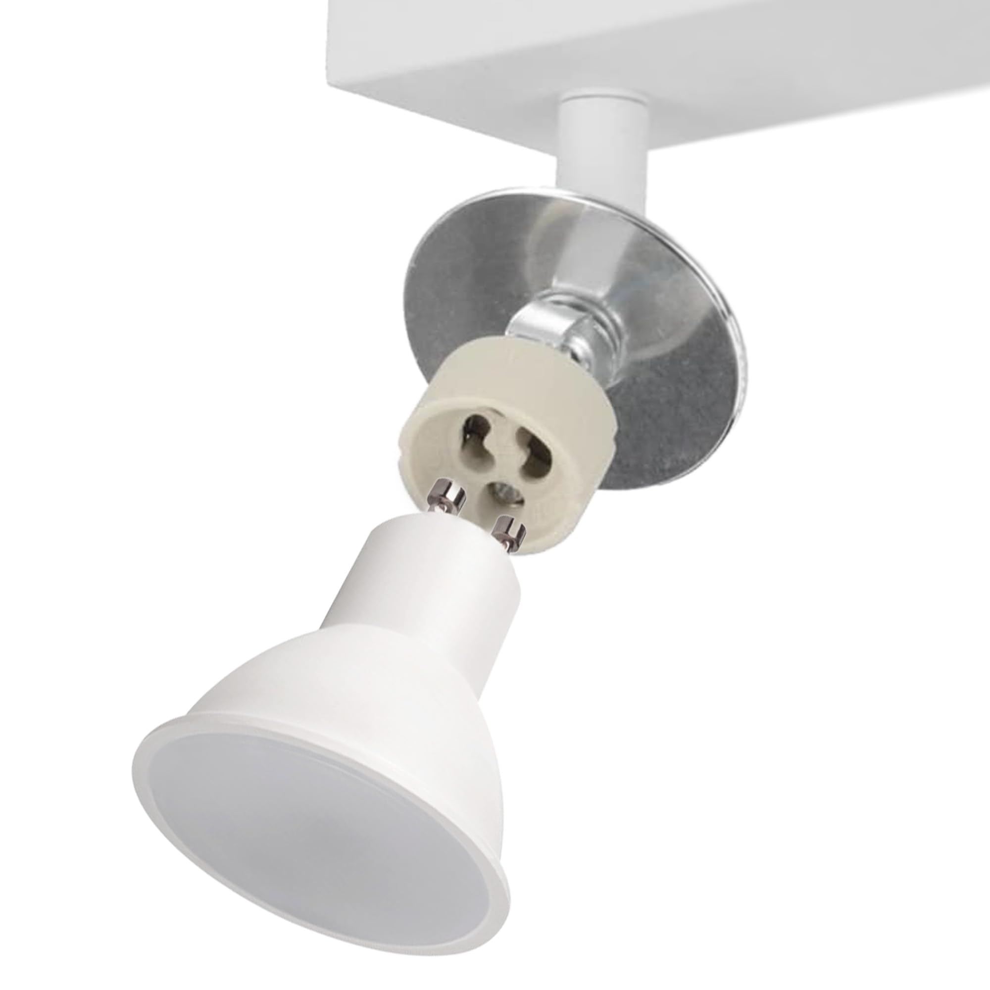 GY Plafondspot, wit, 360 graden draaibaar, led-plafondlamp, 3 spots, plafondlamp, GU10, rechthoekig, plafondverlichting, geschikt voor led-binnenplafonds, keuken, slaapkamer, woonkamer (zonder lampen