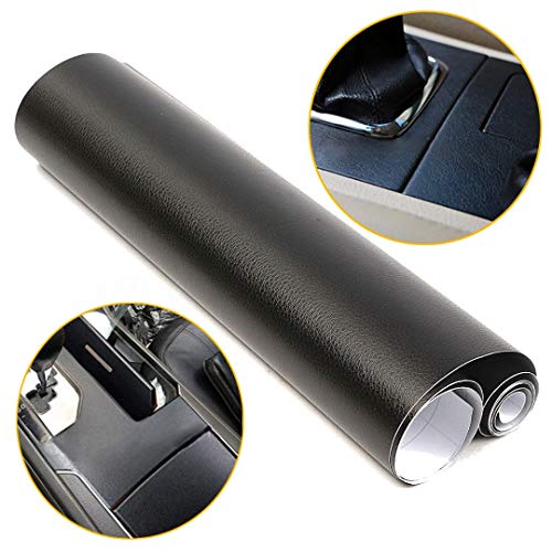 Image of CVANU Car Interior Leather Textured Vinyl Wrap Sticker Decal Film Self Adhesive,Black CV-28 24''x25''inch