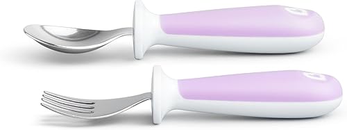 Miniatura 2 de Munchkin Raise - Juego de tenedores y cucharas para niños pequeños, color morado