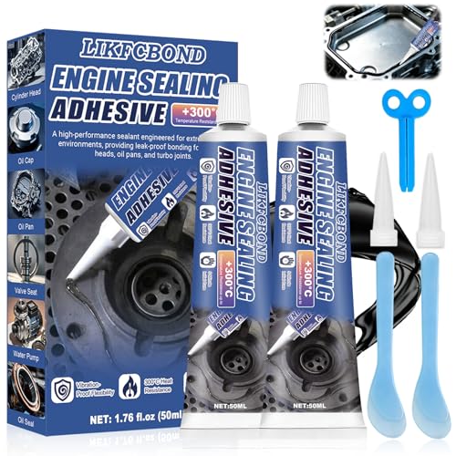 LIKFCBOND Pate A Joint Moteur Haute Temperature, Silicone Haute Température, Joint Carter Huile Moteur, Produit D'étanchéité Noir pour Joints de Moteur,...
