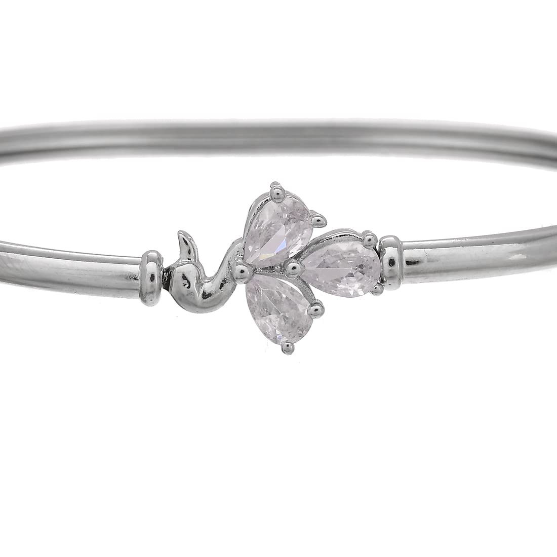 CZ Elegance Floral Teardrop Cut Zircons Bracelet