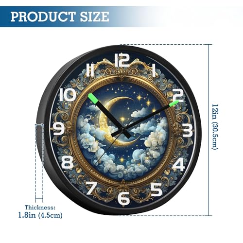 Reloj de pared digital redondo con luz nocturna y control de sonido miniatura 4