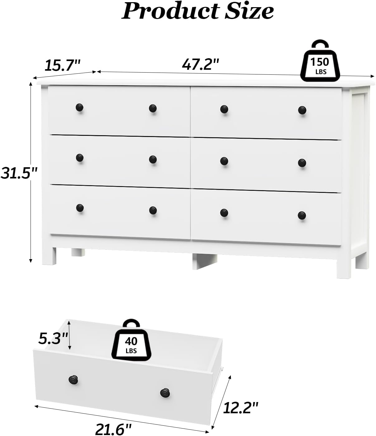 Product dimensions and weight limits
