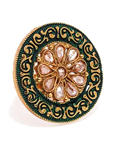 ZAVERI PEARLS Green Non Precious Metal Ring for Women (ZPFK9118) (B07ZZ8WGRT) Amazon Price History, Amazon Price Tracker