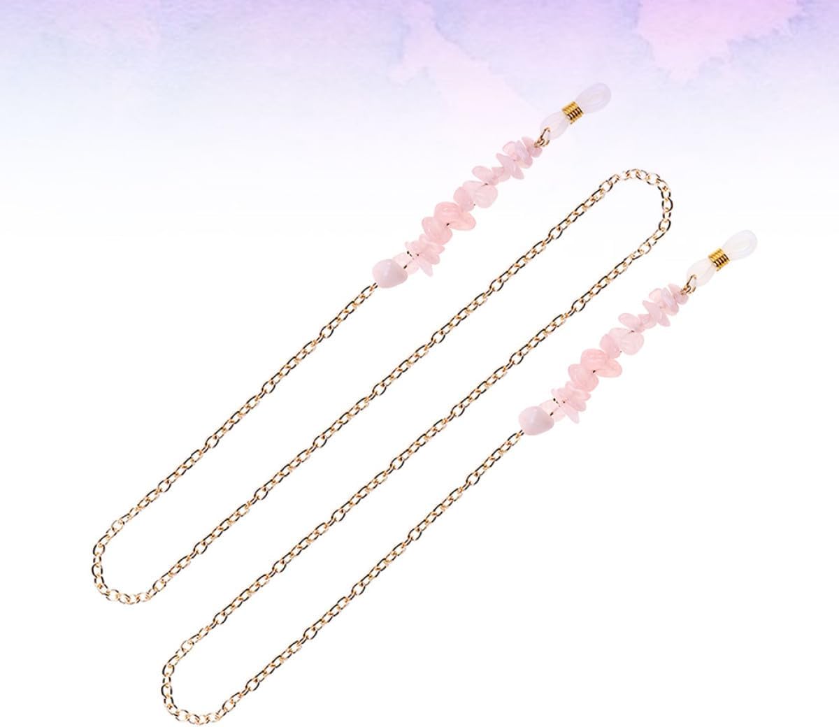 Unomor Pink Crystal Eyeglass Chain, Stylish Spectacles Cord Delicate Alloy, Lightweight Women’s Glasses Holder for Reading and Sunglasses Use