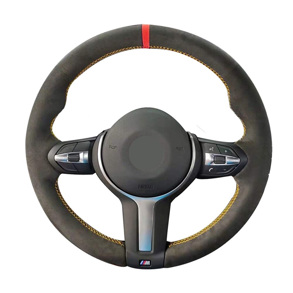 Hcdswsn Car Steering Wheel Covers For Bmw F87 M2 F80 M3 F M4 M5 F12 F13 M6 F85 X5m F86 X6m F33 F30 M Sport Black Suede Steering Wheel Cover Buy Online In