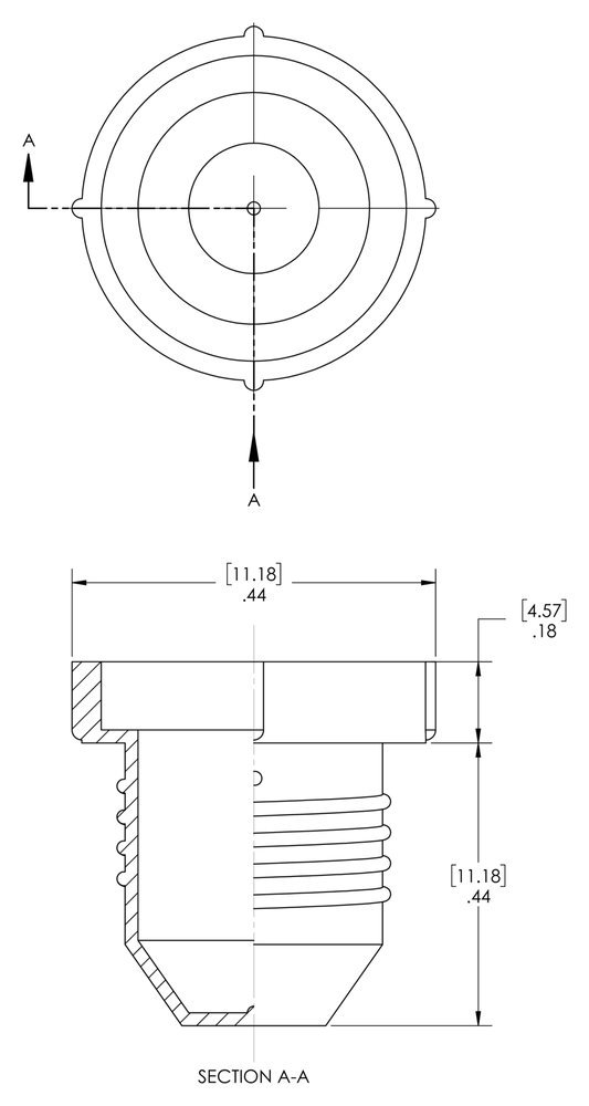 Caplugs 99394004 Plastic Threaded Plug for Flared JIC Fittings. PD-20, PE-LD, to Plug Thread Size 5/16-24