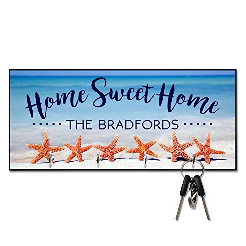 Pattern Pop Personalized Beach Starfish Home Sweet Home Key Hanger