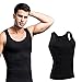 LARDROK Men Slimming Body Shaper Vest Gynecomastia Compression Shirts Tummy Control Shapewear Moobs Undershirt(Black,L)