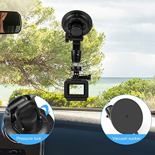 Image of PULUZ Car Suction Cup Mount for GoPro /Insta 360 /DJI Osmo Action Camera & 2.3-3.3 inch Phone, Windshield & Vehicle Window Mount Holder with Tripod Adapter