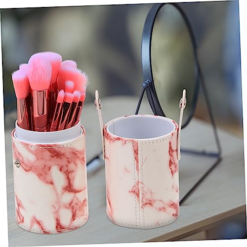 Housoutil-7-Sets-Makeup-Brush-Set-Eyeshadow-Brush-Makeup-Brush-Holder-Organizer-Foundation-Makeup-Brush-Cosmetics-Brush-Jewelry-Dresser-Microblading-Machine-Major-Pink-Plastic-Beauty-Tools