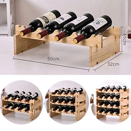 Soporte para botellas de vino de madera 3 niveles miniatura 2