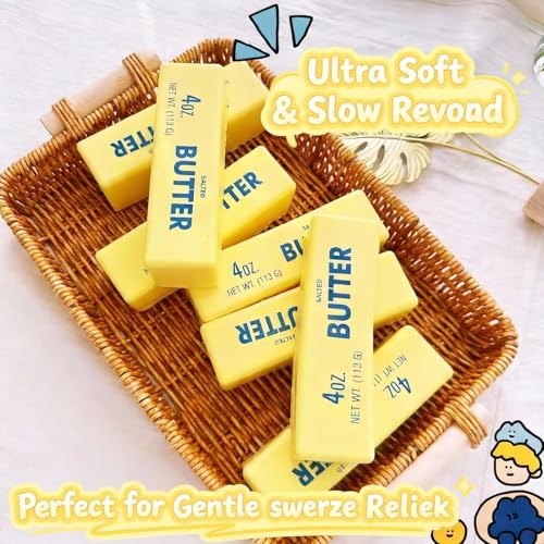12 Pack Butter Squishy Toy, Super Soft Slow Rising Squeeze Toys, Stress Relief Sensory Fidget Butter Shape for Kids & Adults, Anxiety Releasing Squishies for Party Favors, Classroom Prizes - image 4